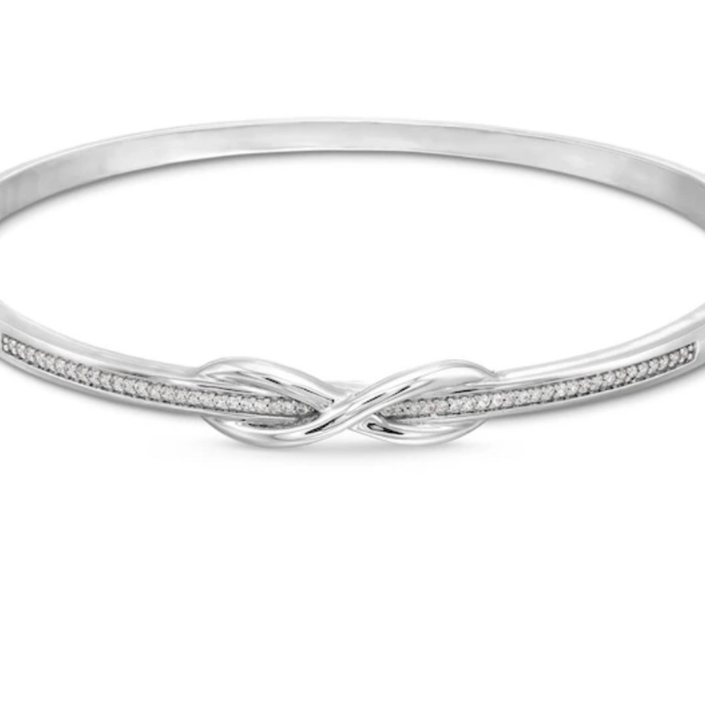 COPY - 1/5 CT. T.W. Diamond Infinity Overlay Bangle in Sterling Silver